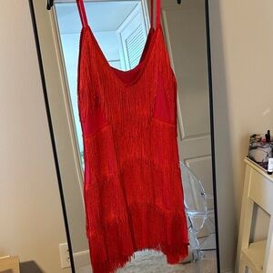 Red flapper costume dress